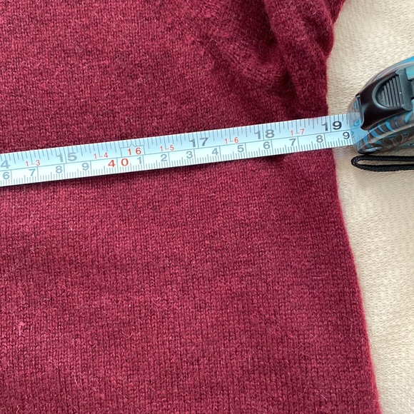 Charter Club Luxury Cashmere Jewel Burgundy White Layer Knit Sweater - Picture 14 of 16